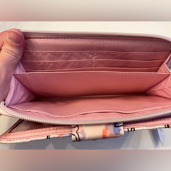 Women’s Vera Bradley floral wallet pink purple white gray - Picture 9 of 11